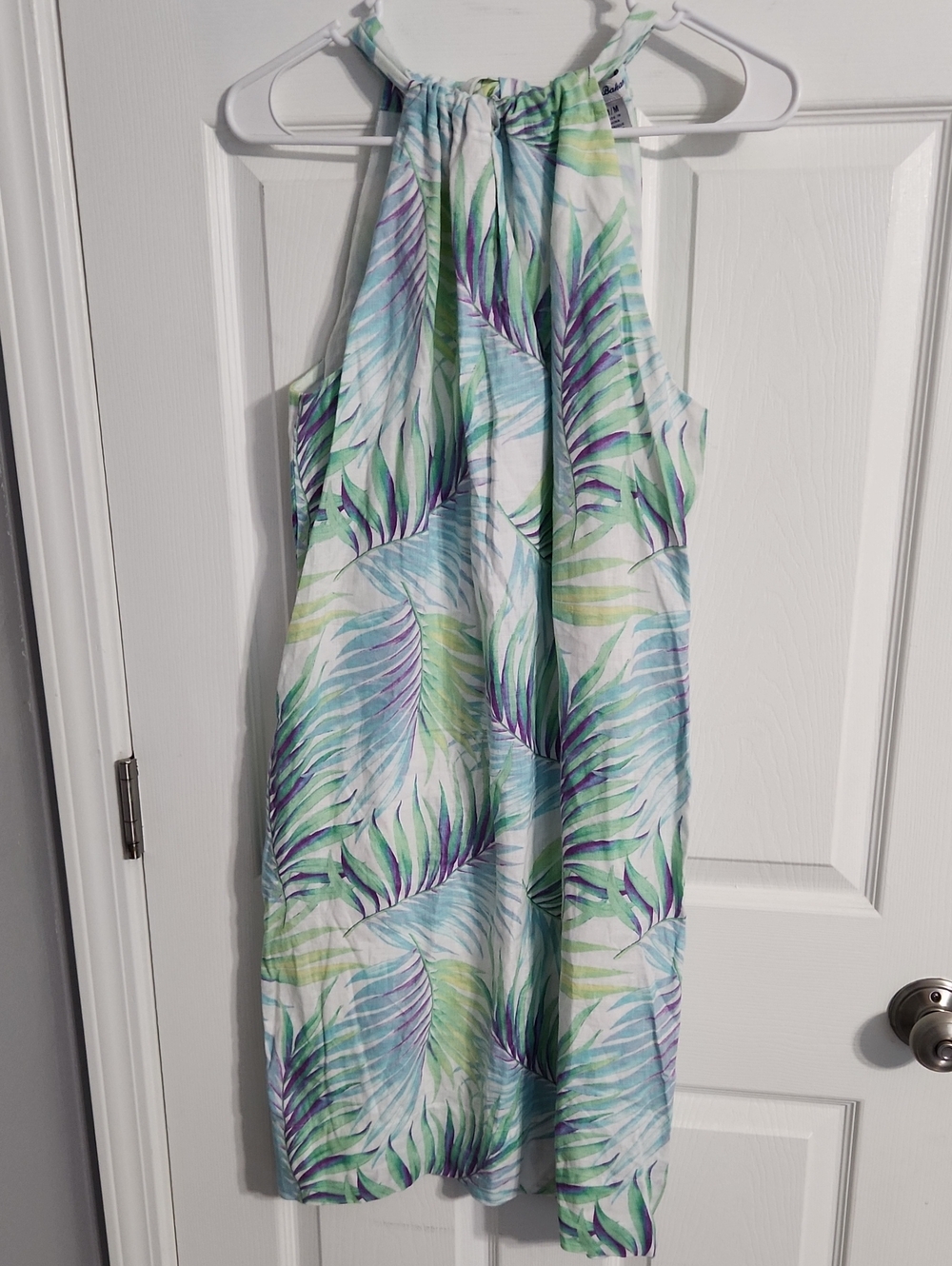 NWOT. Tommy Bahama Leinani Leaves Linen Halter Dress Sz. M Beach Vacation - Picture 4 of 13